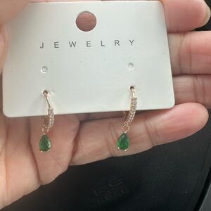 Elegant Green Drop Earrings